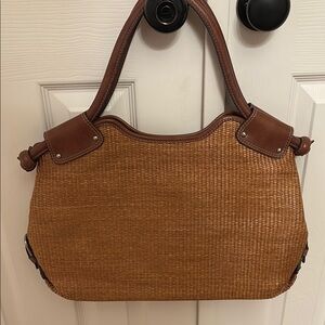 Brown Woven Handbag